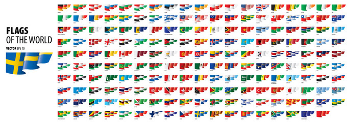 National flags of the countries. Vector illustration on white background