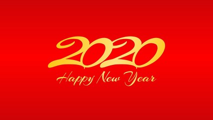 Happy New 2020 Year on red background.vector illustration