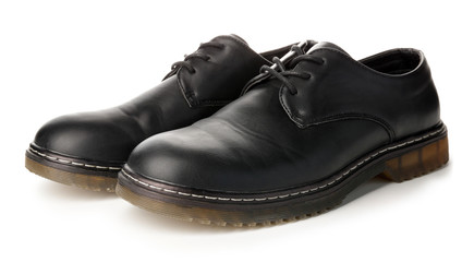 Stylish male shoes on white background