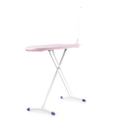Ironing board against white background