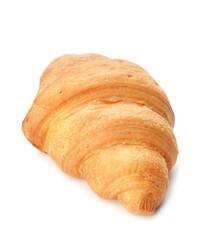 Tasty croissant on white background