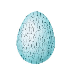 Blue egg with a silver pattern close-up for the design of Easter products. Hand drawn watercolor and graphic illustration isolated on white background. Printing wallpapers, packaging, wrappers, card