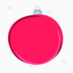 Red Christmas ball on light background