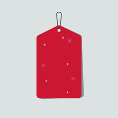 Christmas tag red on gray background