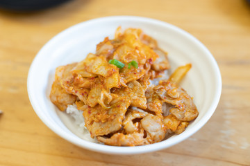 Stir Fried Pork with Chilli and Rice.