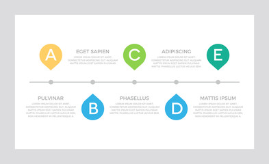 Set of green and turquoise, blue, orange elements for infographic presentation slides with charts, graphs, steps, circles.