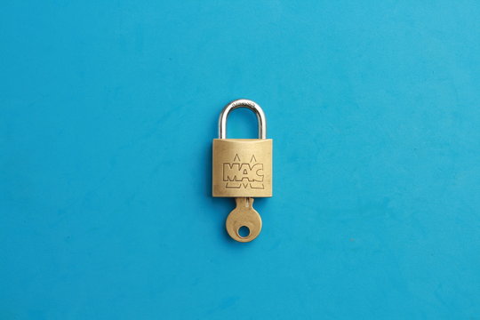Saragossa Spain. September 18, 2019, Mac brand key lock