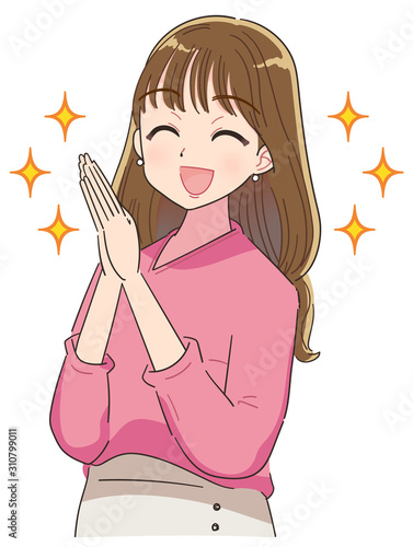 女の子のイラスト アニメ かわいい 若い Wall Mural Wallpaper Murals よぴんこ Yopinco