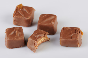 Milk chocolate caramel candy bars