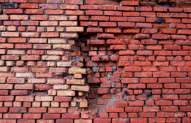 old brick wall red and brown color texture