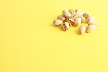 pistachios in colorful background