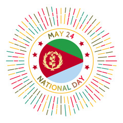 Eritrea national day badge. Independence from Ethiopia in 1993. Celebrated on May 24.