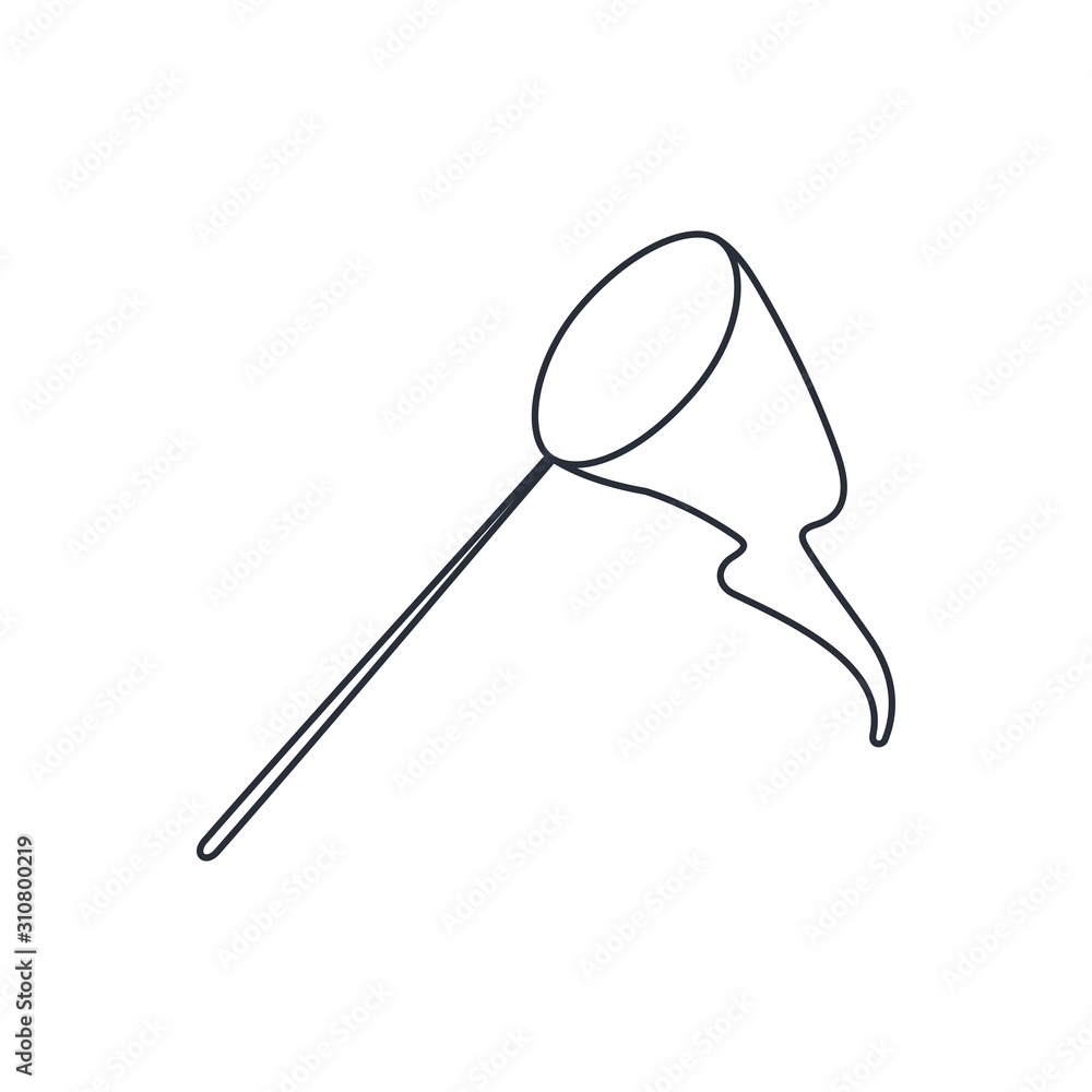 Poster butterfly net. vector linear icon on a white background.