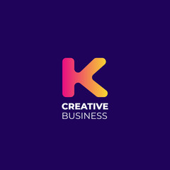 Modern gradient K letter logo design vector illustration , ready to use. EPS 10