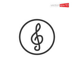 Fototapeta premium Music Notes Icon Design Vector