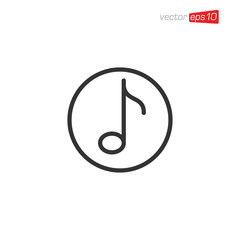 Obraz premium Music Notes Icon Design Vector