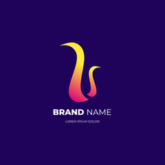 Obraz premium Fire logo with modern color gradient style. Easy to use for branding and identity. You can customize this on your demand. Vector illustration EPS 10