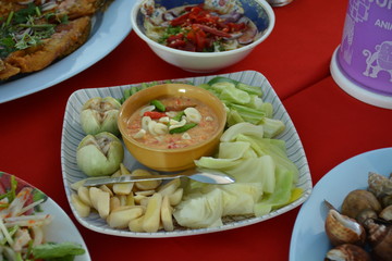 soup with seafood and vegetables