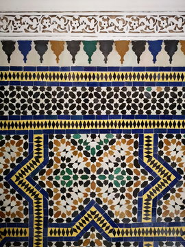 Tile work from Dar El Bacha, Marrakech, Morocco	