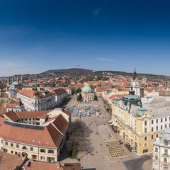 Bird eye view of Pecs, Hungary