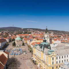 Fototapeta premium Bird eye view of Pecs, Hungary