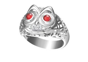 Ring on white background .3D rendering