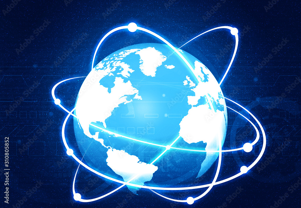 Poster global communication network connections. 3d illustration..