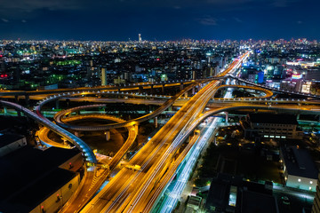東大阪JCT  東大阪市役所からの夜景