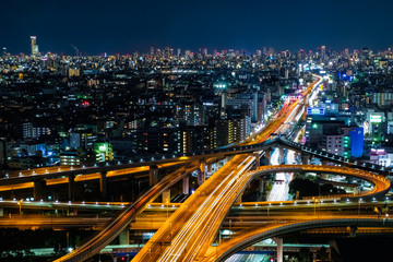 Fototapeta na wymiar 東大阪JCT 東大阪市役所からの夜景
