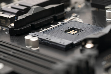 Computer motherboard close up