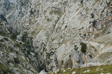 Hiking track Ruta del Cares from Poncebos to Cain in Picos de Europa in Asturia,Spain,Europe