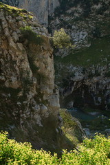 Landscape at hiking trail Ruta del Cares from Poncebos to Cain in Picos de Europa in Asturia,Spain,Europe