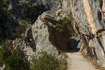 Hiking track Ruta del Cares from Poncebos to Cain in Picos de Europa in Asturia,Spain,Europe