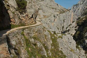 Hiking track Ruta del Cares from Poncebos to Cain in Picos de Europa in Asturia,Spain,Europe