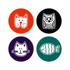 Vector set of animal avatars
