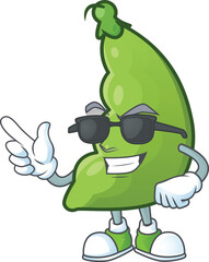 Cool and cool broad beans character wearing black glasses - 310807040