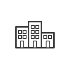 Icon of high-rise office building. Construction, tall, urban. Architecture concept. Can be used for topics like city, financial district, workplace, business