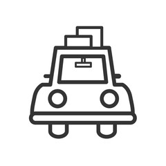 car with luggage icon from transport outline collection. Thin line car with luggage icon isolated on white background.