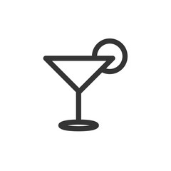Cocktail line icon, outline vector sign, linear style pictogram isolated on white. Symbol, logo illustration. Editable stroke. Pixel perfect