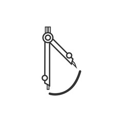 Black Drawing compass icon isolated on transparent background. Compasses sign. Drawing and educational tools. Geometric instrument. Vector Illustration