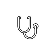 Stethoscope Icon - Medical & Health Care Symbol Glyph Vector illustration