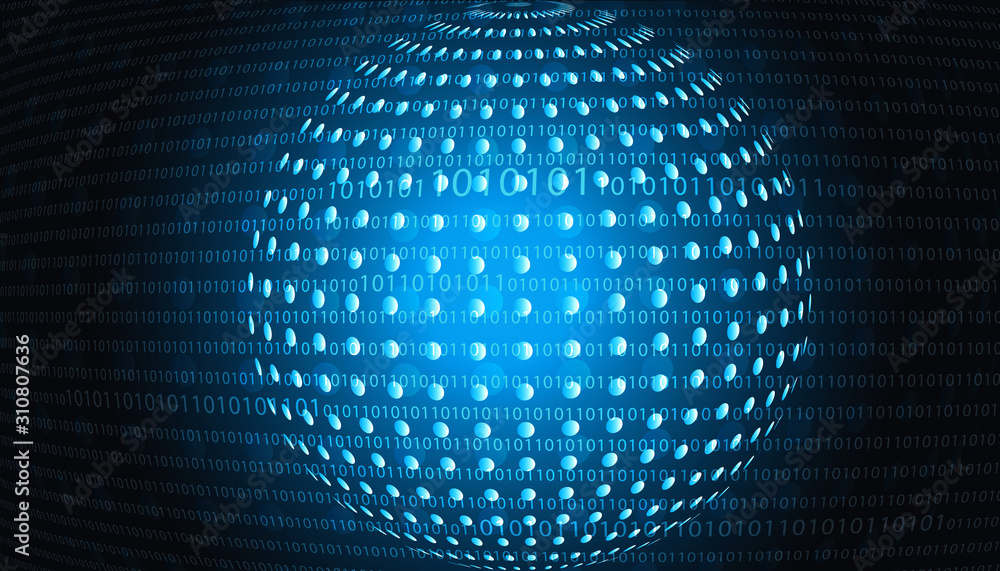 Poster abstract binary background. internet concept. 3d illustration.