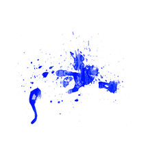 Fototapeta premium Blue watercolor splash background. Blue watercolor splatter. Blue brush illustration