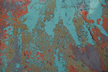 Colorful painted old rustic shabby wood texture and background