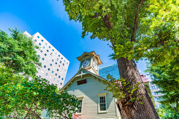 北海道の夏 札幌市時計台(旧札幌農学校演武場)