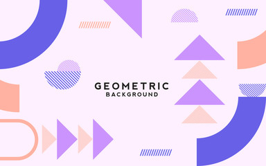 Geometric pattern vector background with Scandinavian abstract color or Swiss geometry prints of rectangles, squares and circles shape design