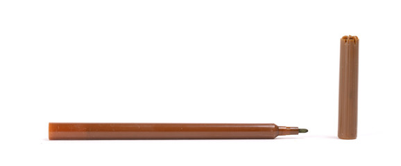 Brown felt-tip pen isolated