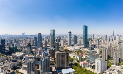 Obraz premium Skyline of Nanjing City in A Sunny Day
