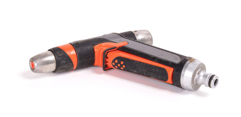 Gray plastic watering garden hose sprayer