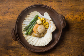 ほたて貝のグリル　Common fresh scallop butter grilled